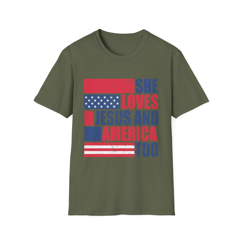 She Loves Jesus And America Too T-Shirt