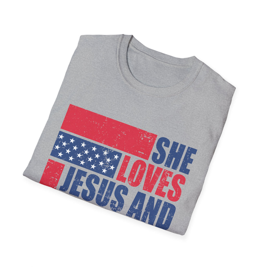 She Loves Jesus And America Too T-Shirt
